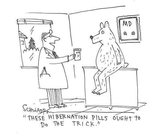 'These hibernation pills ought to do the trick.'