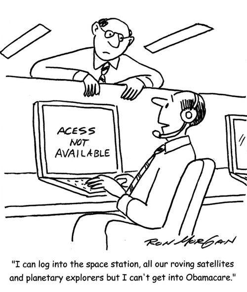 'I can log into the space station, all our roving satellites and planetary explorers but I can't get into Obamacare.'