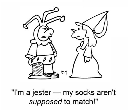 'I'm a jester -- my socks aren't supposed to match!'