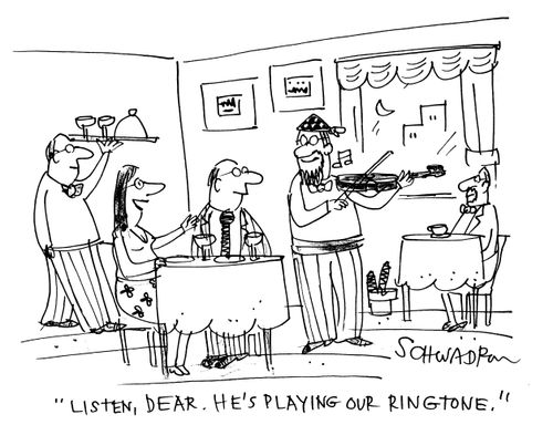 'Listen dear. He's playing our ringtone.'