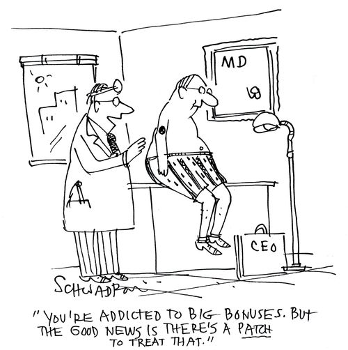 'You're addicted to big bonuses. But the good news is there's a patch to treat that.'