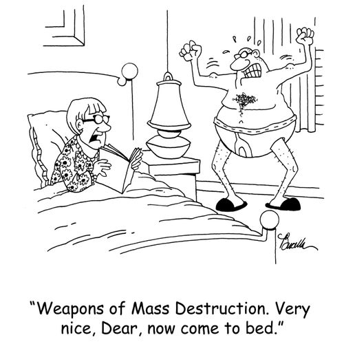 'Weapons of Mass Destruction. Very nice, Dear, now come to bed.'