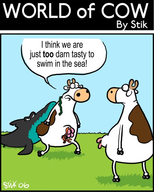 I think we are just too darn tasty to swim in the sea!