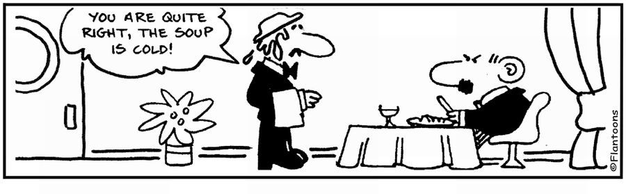 'You are right, the soup is cold.' 
