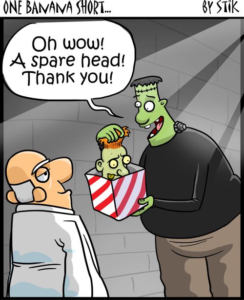 'Wow! A spare head! Thank you!'