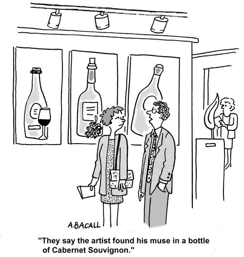They say the artist found his muse in a bottle of Cabernet Souvingnon.