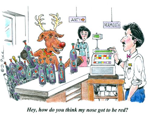 'Hey, how do you think my nose got to be red?'