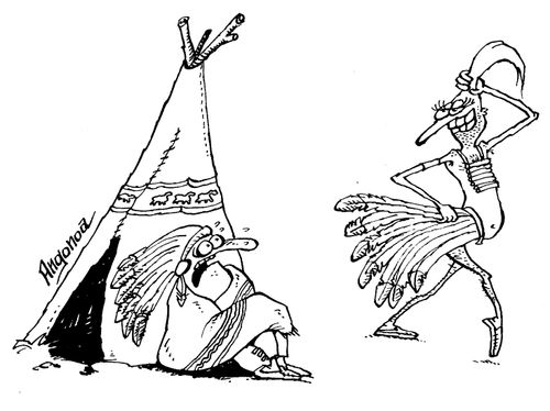 Native Americans flirting.