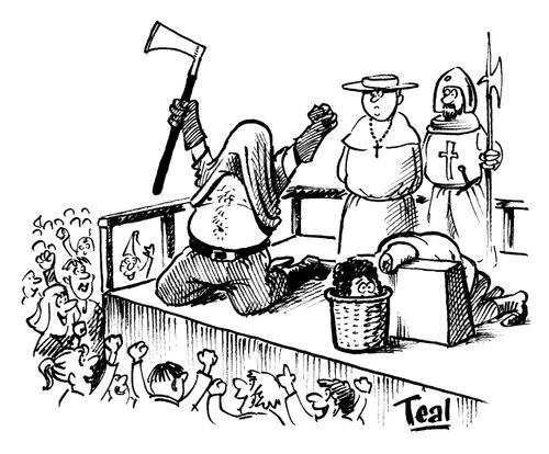 Executioner celebrating his work.