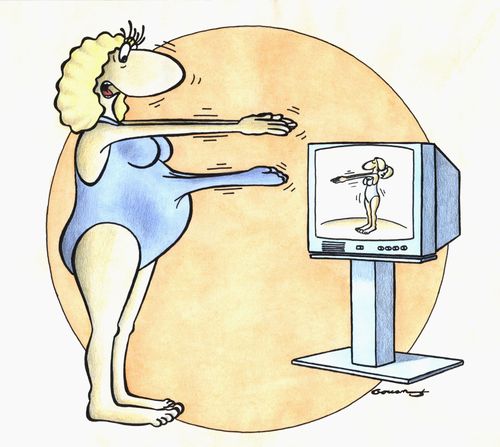 Pregnant woman doing exercises.