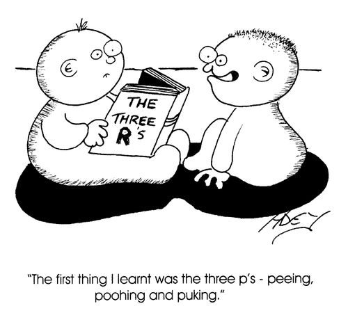 The three p's: peeing, poohing, puking