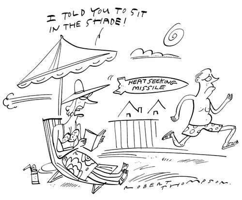 Heat Seeking Missile - "I told you to sit in the shade."