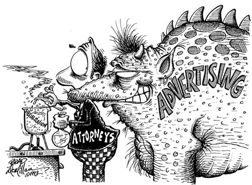 Advertising monster making attorneys add things to their specialisation 'serum'