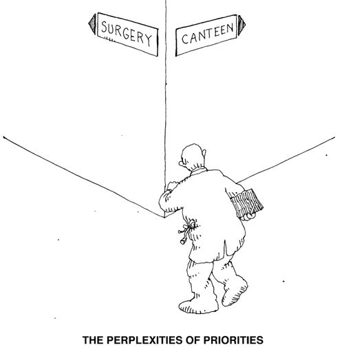 Surgery / Canteen - The perplexities of priorites.
