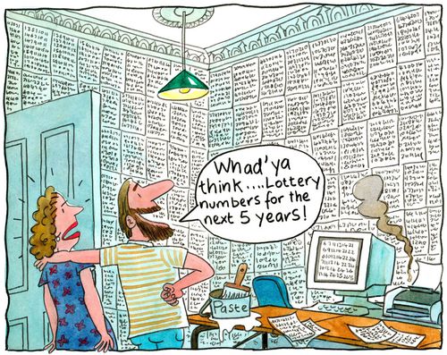 "Whad'ya think... Lottery numbers for the next 5 years!"