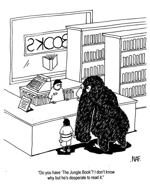 'Do you have The Jungle Book?  I don't know why, but he's desperate to read it.'