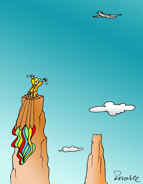 Bad parachute jump.