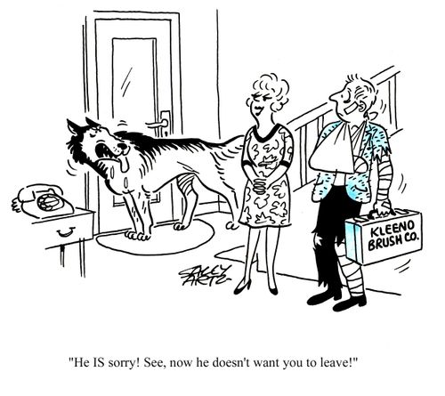 'He IS sorry! See, now he doesn't want you to leave!'