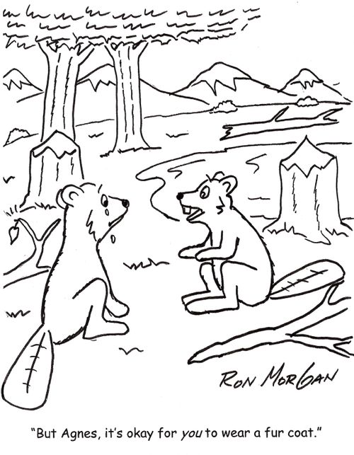 'But, Agnes, it's okay for you to wear a fur coat.'