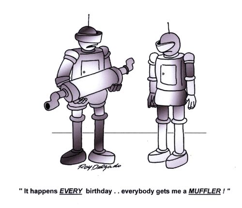 'It happens EVERY birthday.. everybody gets me a MUFFLER!'