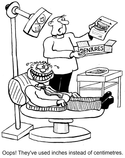 'Oops! They have used inches instead of centimetres.'