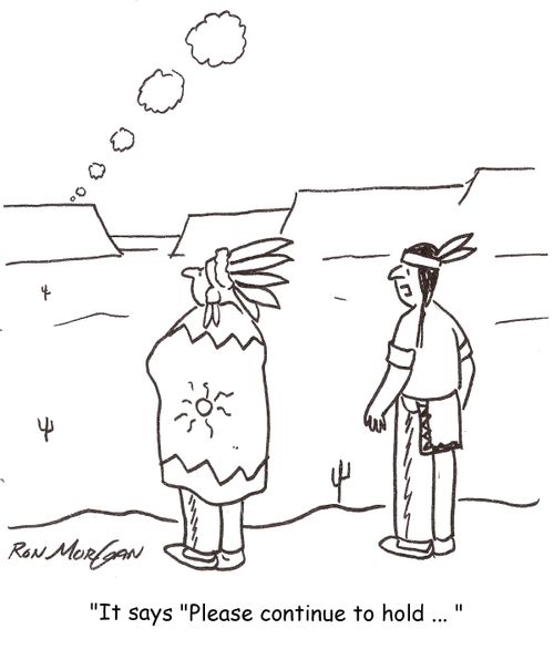'It says, 'Please continue to hold ... ''