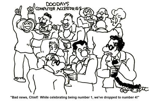 'Bad news, Chief! While celebrating being number 1, we dropped to number 4!'