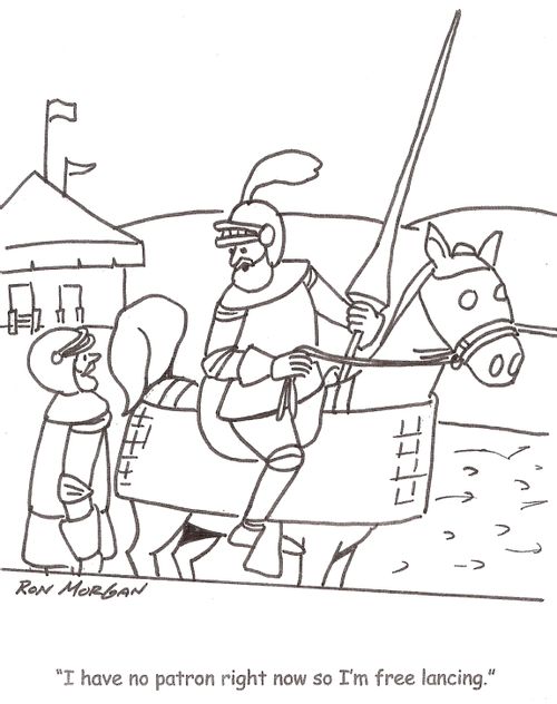 'I have no patron right now so I'm free lancing.'