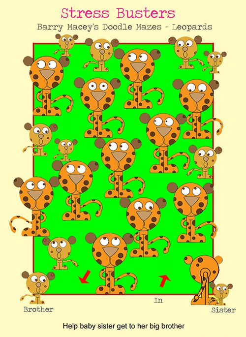 Stress Busters - Doodle Maze - Leopards