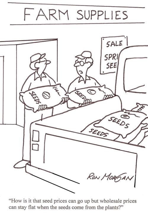 "How is it that seed prices can go up but wholesale prices can stay flat when the seeds come from the plants?"