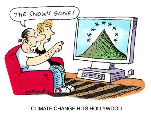 Climate change has driven snow from famous trademark.