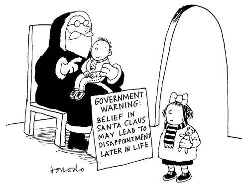 Government warning in Santa's grotto