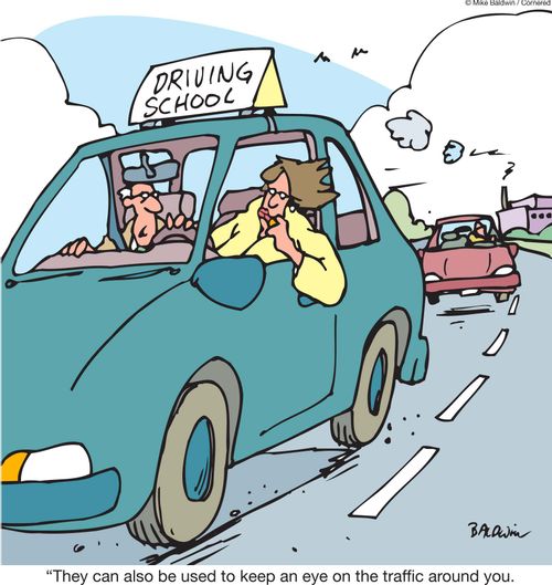 'They can also be used to keep an eye on the traffic around you.'
