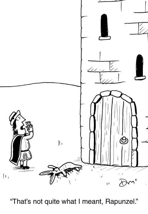 'That's not quite what I meant, Rapunzel'