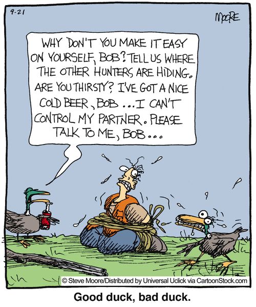 Good duck, bad duck.