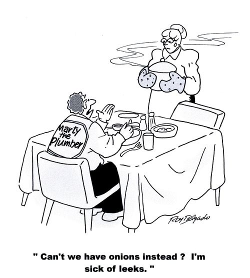 'Can't we have onions instead? I'm sick of leeks.'
