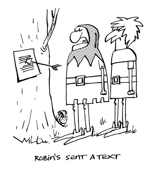 'Robin's sent a text.'