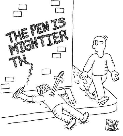The pen is mightier th... (than the sword)