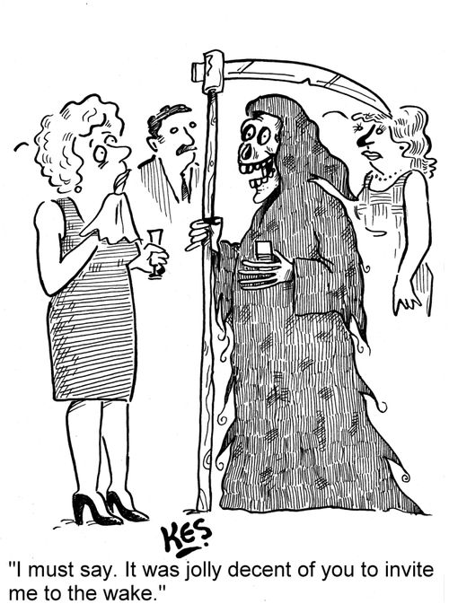 'I must say. It was jolly decent of you to invite me to the wake.'