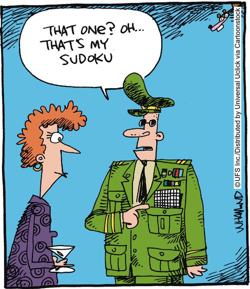 'That one? Oh, that's my Sudoku.'