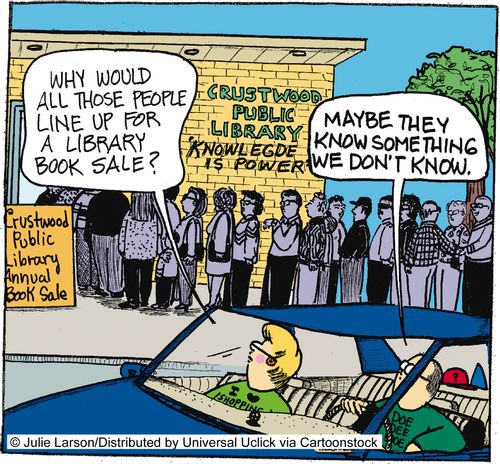 'Why would all these people line up for a library sale?'