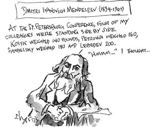 Dmitri Mendeleev:  'At the St Petersburg conference, four of my colleagues were standing side by side...'