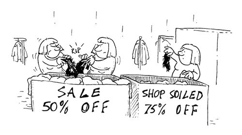 Shoppers fighting in a shop sale