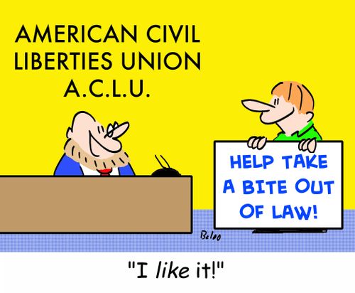 AMERICAN CIVIL LIBERTIES UNION ACLU, HELP TAKE A BITE OUT OF LAW, 'I like it!'