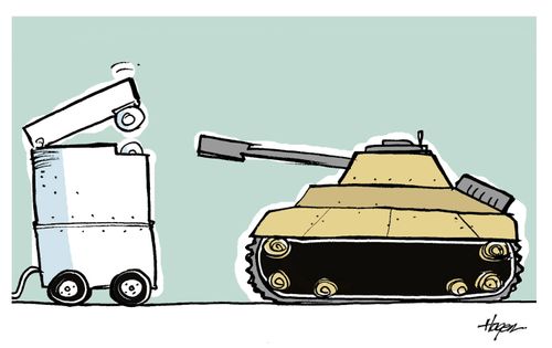 Tank vs. Can opener.
