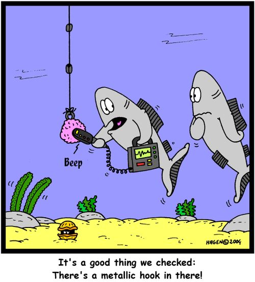 It's a good thing we checked: There's a metallic hook in there!