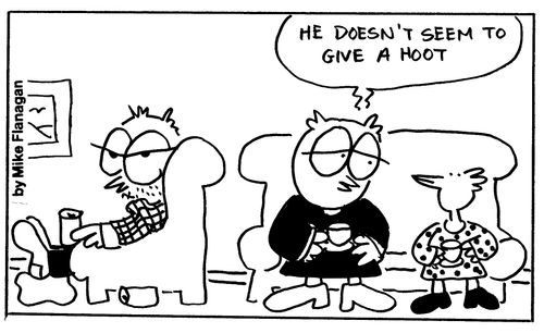 He doesn't seem to give a hoot.