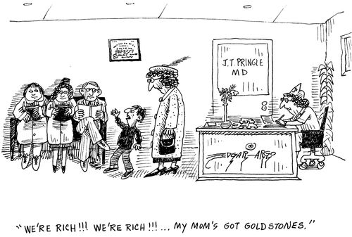 'We're rich! We're rich! My mum's got goldstones!'