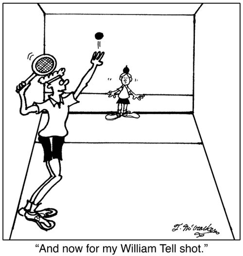  'And now for my William Tell shot.'