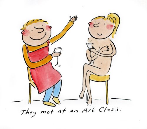 They met at an art class.